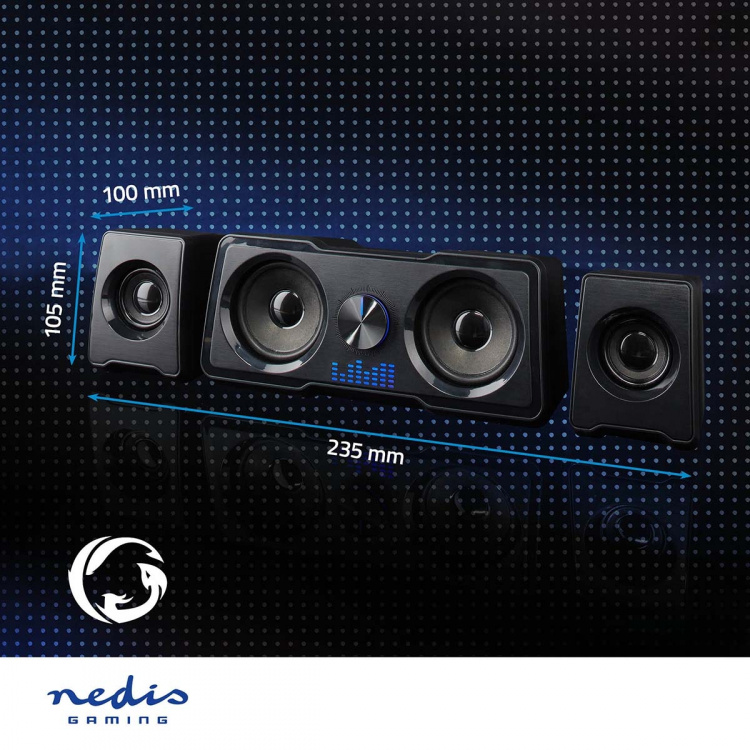 Nedis Gaming Speaker | Speaker channels: 2.2 | USB Powered | 3.5 mm Male | 48 W | LED | Volume control Nedis Gaming Speaker | Speaker channels: 2.2 | USB Powered | 3.5 mm Male | 48 W | LED | Volume control