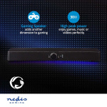 Nedis Gaming Speaker | Speaker channels: 2.0 | USB Powered | 3.5 mm Male | 30 W | LED | Volume control | Audio / video / data connections output: 1x 3.5 mm