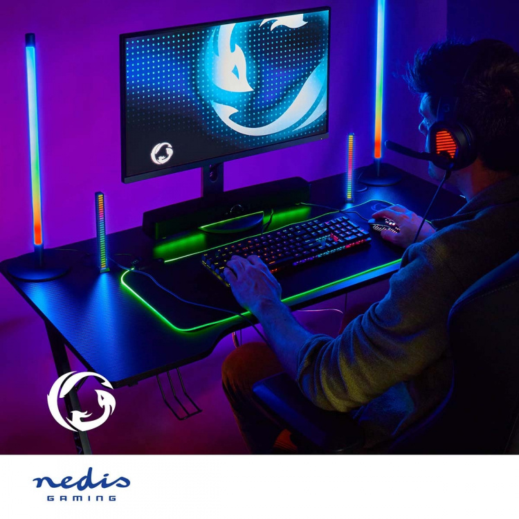 Nedis Gaming Speaker | Speaker channels: 2.0 | USB Powered | 3.5 mm Male | 30 W | LED | Volume control | Audio / video / data connections output: 1x 3.5 mm