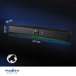 Nedis Gaming Speaker | Speaker channels: 2.0 | USB Powered | 3.5 mm Male | 30 W | LED | Volume control | Audio / video / data connections output: 1x 3.5 mm