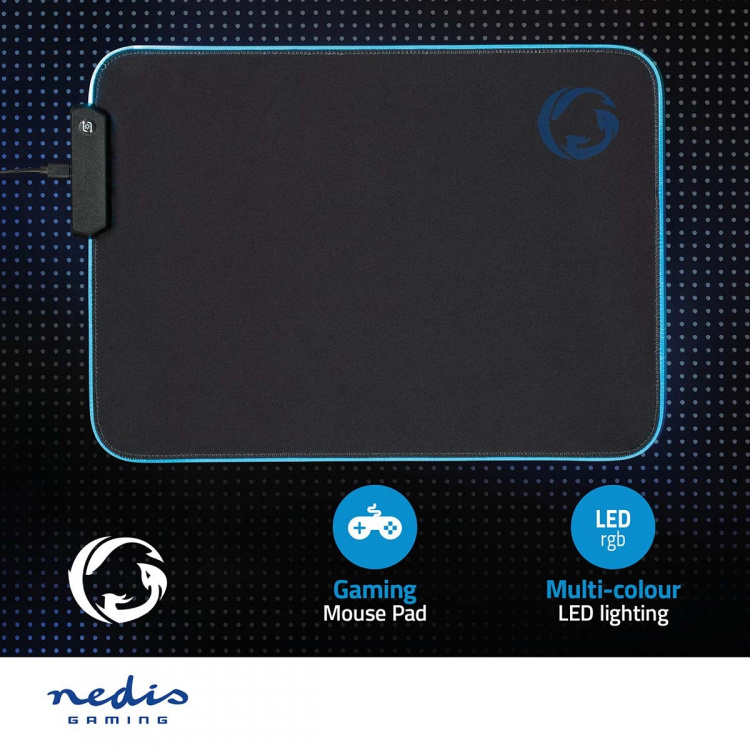Nedis Gaming Mouse Pad | Microfiber / Rubber | Black Nedis Gaming Mouse Pad | Microfiber / Rubber | Black
