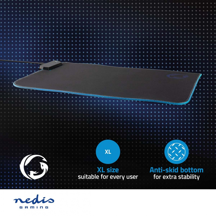 Nedis Gaming Mouse Pad | Microfiber / Rubber | Black Nedis Gaming Mouse Pad | Microfiber / Rubber | Black