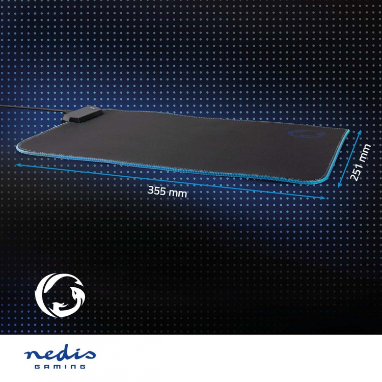 Nedis Gaming Mouse Pad | Microfiber / Rubber | Black Nedis Gaming Mouse Pad | Microfiber / Rubber | Black