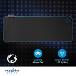 Nedis Gaming Mouse Pad | Microfiber / Rubber | Black Nedis Gaming Mouse Pad | Microfiber / Rubber | Black