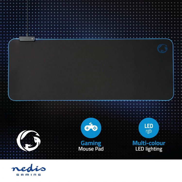 Nedis Gaming Mouse Pad | Microfiber / Rubber | Black Nedis Gaming Mouse Pad | Microfiber / Rubber | Black
