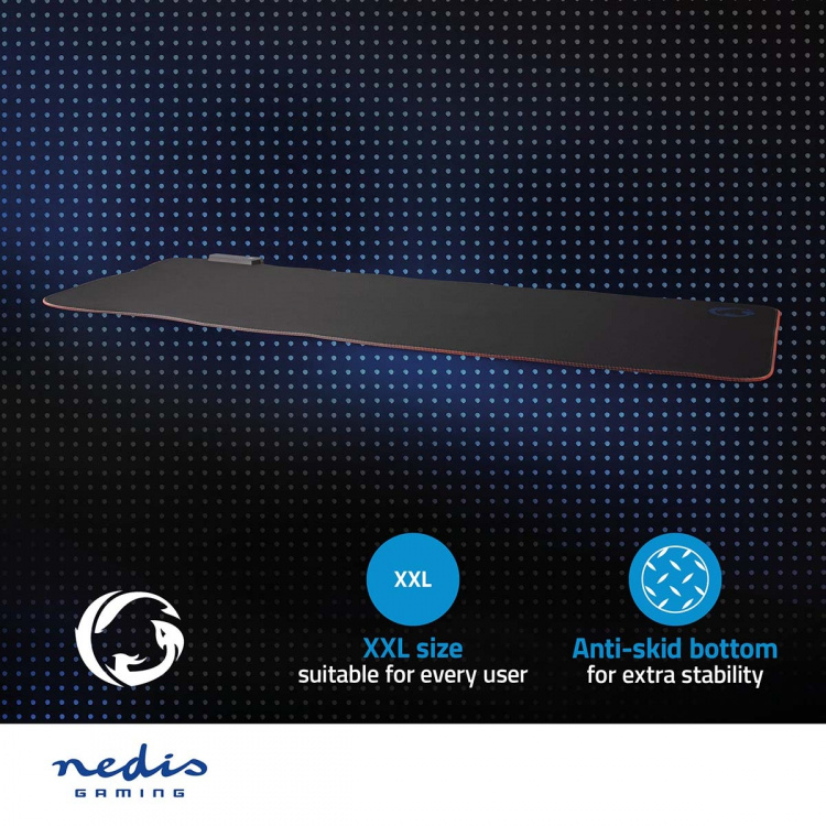 Nedis Gaming Mouse Pad | Microfiber / Rubber | Black Nedis Gaming Mouse Pad | Microfiber / Rubber | Black