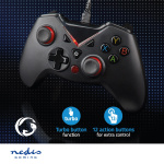 Nedis Gamepad | USB Type-A | USB Powered | PC | Number of buttons: 12 | Cable length: 1.60 m | Black