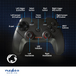 Nedis Gamepad | Wireless | Battery Powered | PC | Number of buttons: 11 | Cable length: 1.00 m | Black Nedis Gamepad | Wireless | Battery Powered | PC | Number of buttons: 11 | Cable length: 1.00 m | Black