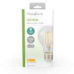 Nedis LED Filament Bulb E27 | A60 | 4 W | 470 lm | 2700 K | Warm White | Retro Style | 1 pcs Nedis LED Filament Bulb E27 | A60 | 4 W | 470 lm | 2700 K | Warm White | Retro Style | 1 pcs