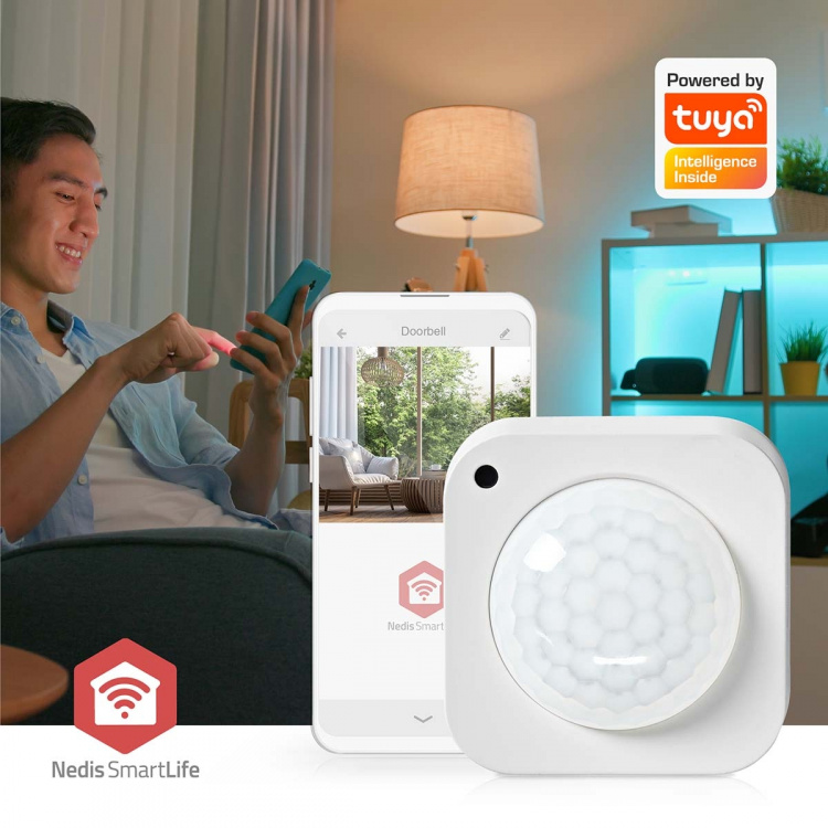 Nedis SmartLife Motion Sensor | Light Sensor | Zigbee 3.0 | Battery Powered / USB Powered | Detector angle: 100 ° | Detector range: 7 m | Max. battery life: 24 Months | White