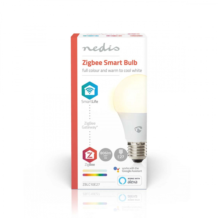 Nedis SmartLife Full Colour LED Bulb | E27 | 806 lm | 9 W | RGB / Warm to Cool White | 2200 - 6500 K | Android™ / IOS | Bulb | 1 pcs Nedis SmartLife Full Colour LED Bulb | E27 | 806 lm | 9 W | RGB / Warm to Cool White | 2200 - 6500 K | Android™ / IOS | Bulb | 1 pcs