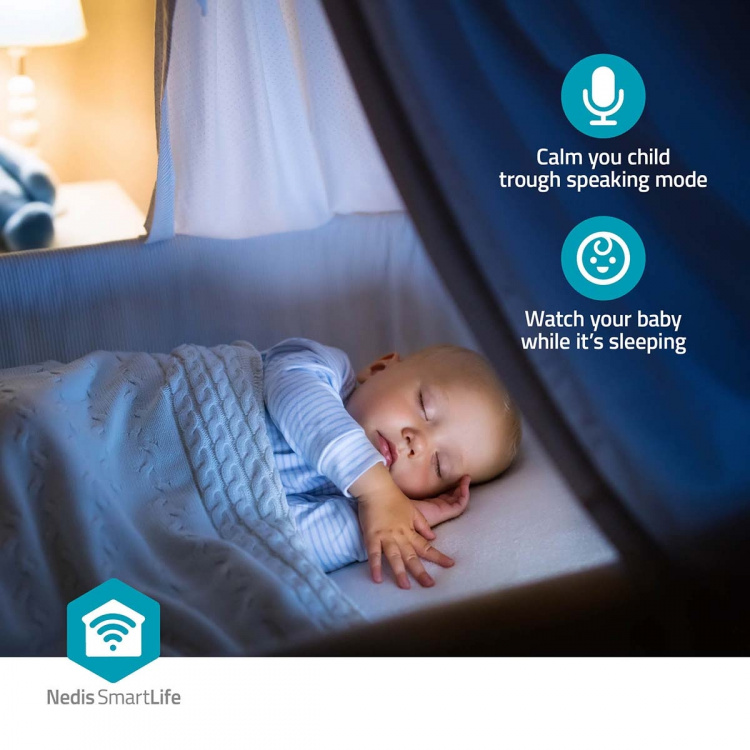 Nedis SmartLife Indoor Camera | Full HD 1080p | Cloud Storage (optional) / microSD (not included) / Onvif | With motion sensor | Night vision | Black