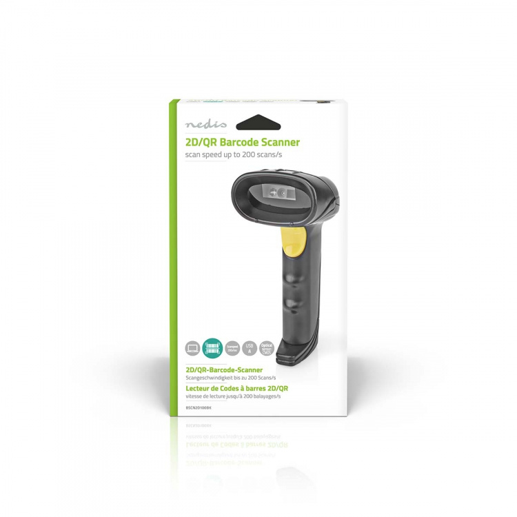Nedis Barcode Scanner | CMOS | Wired | 1D Linear / 2D/QR | USB Powered | USB 2.0