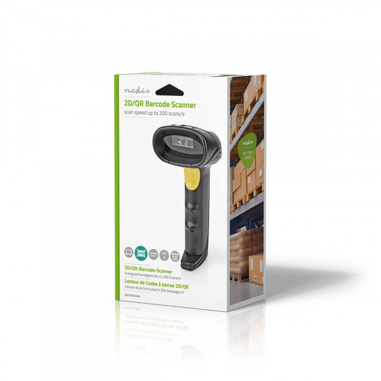 Nedis Barcode Scanner | CMOS | Wired | 1D Linear / 2D/QR | USB Powered | USB 2.0