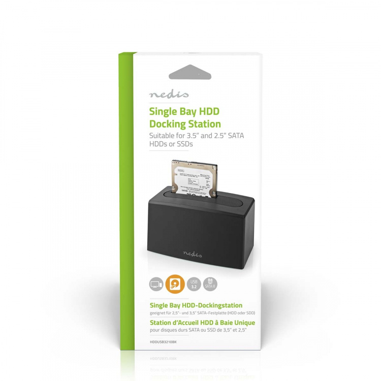 Nedis Hard Disk Docking station | USB 3.2 Gen1 | USB Type-A | 1 Disk | 2.5 / 3.5 
