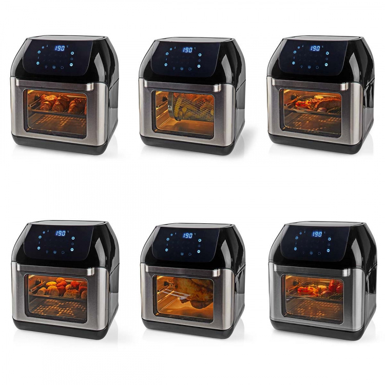 Nedis Hot Air Fryer | 12 l | Timer: 60 min | Number of preset programs: 9 | Digital | Black