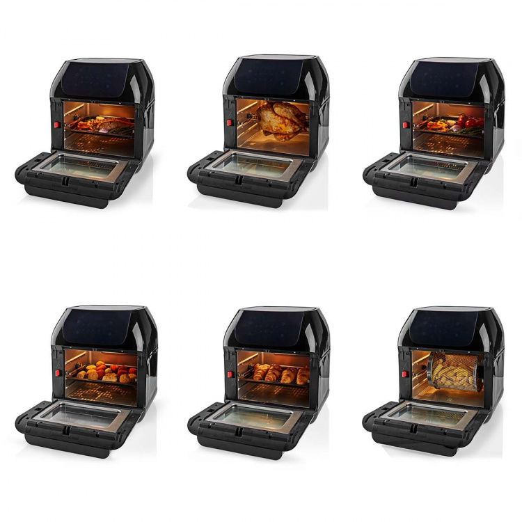 Nedis Hot Air Fryer | 12 l | Timer: 60 min | Number of preset programs: 9 | Digital | Black