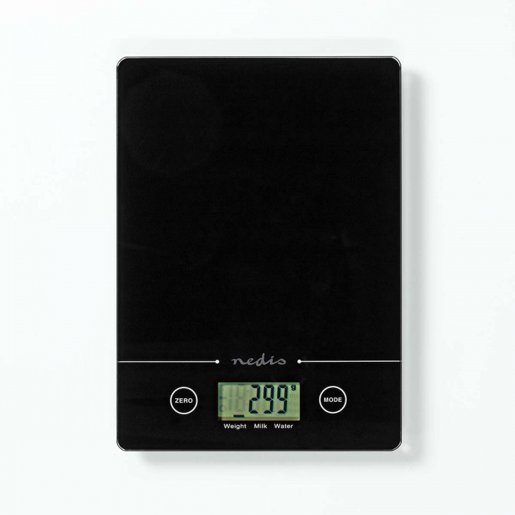 Nedis Kitchen Scales | Digital | Glass / Plastic | CR 2032 Battery | Black