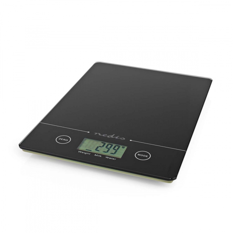Nedis Kitchen Scales | Digital | Glass / Plastic | CR 2032 Battery | Black