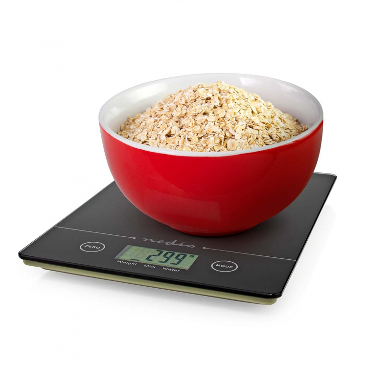 Nedis Kitchen Scales | Digital | Glass / Plastic | CR 2032 Battery | Black