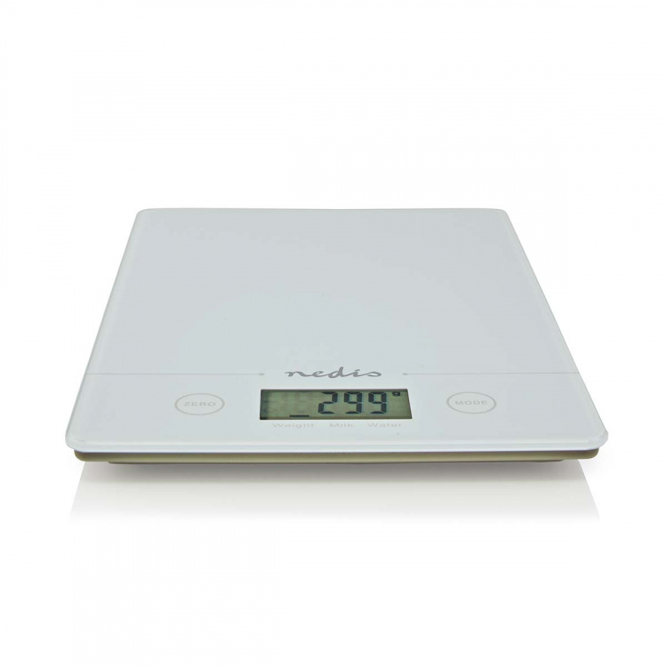 Nedis Kitchen Scales | Digital | Glass / Plastic | CR 2032 Battery | White