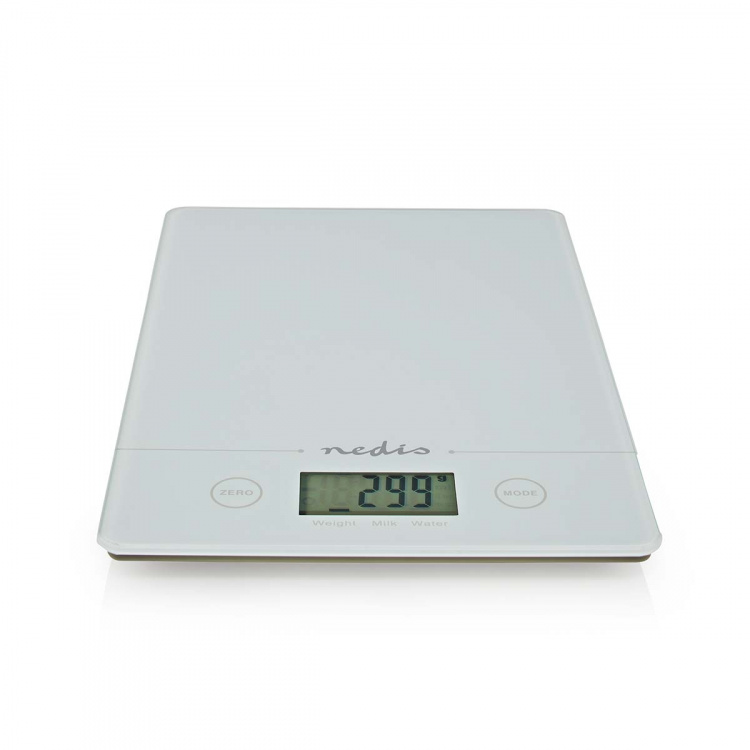 Nedis Kitchen Scales | Digital | Glass / Plastic | CR 2032 Battery | White