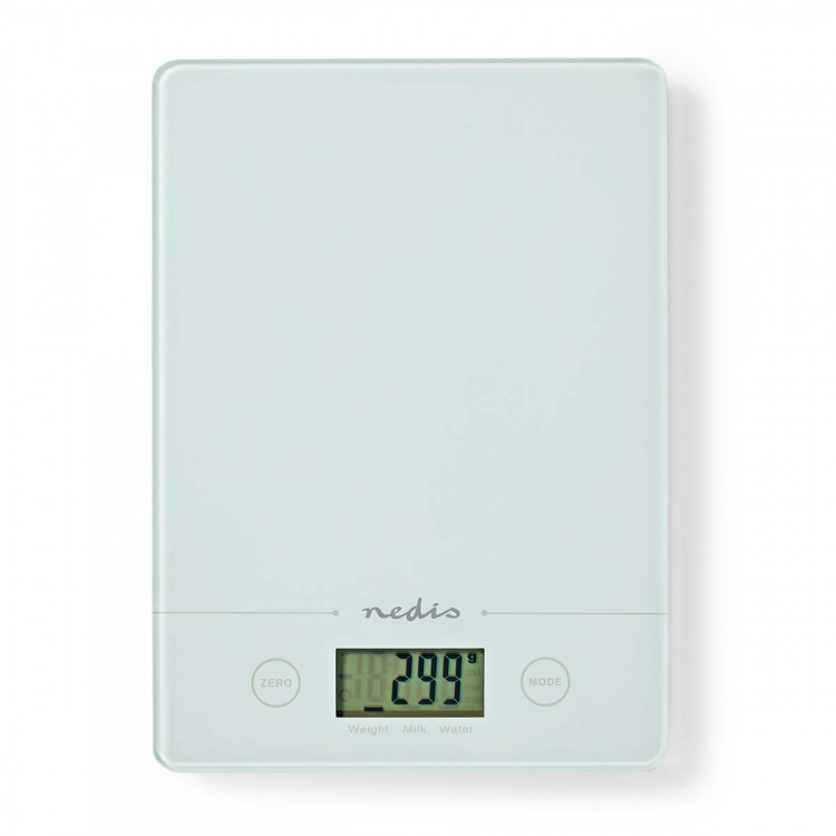 Nedis Kitchen Scales | Digital | Glass / Plastic | CR 2032 Battery | White