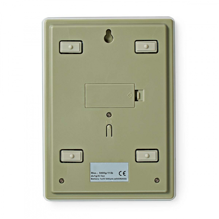 Nedis Kitchen Scales | Digital | Glass / Plastic | CR 2032 Battery | White