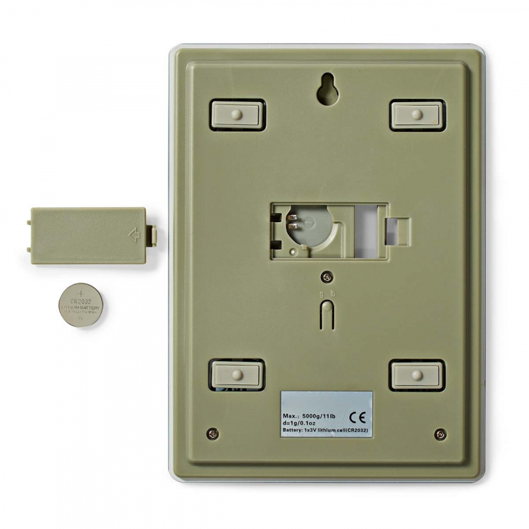 Nedis Kitchen Scales | Digital | Glass / Plastic | CR 2032 Battery | White