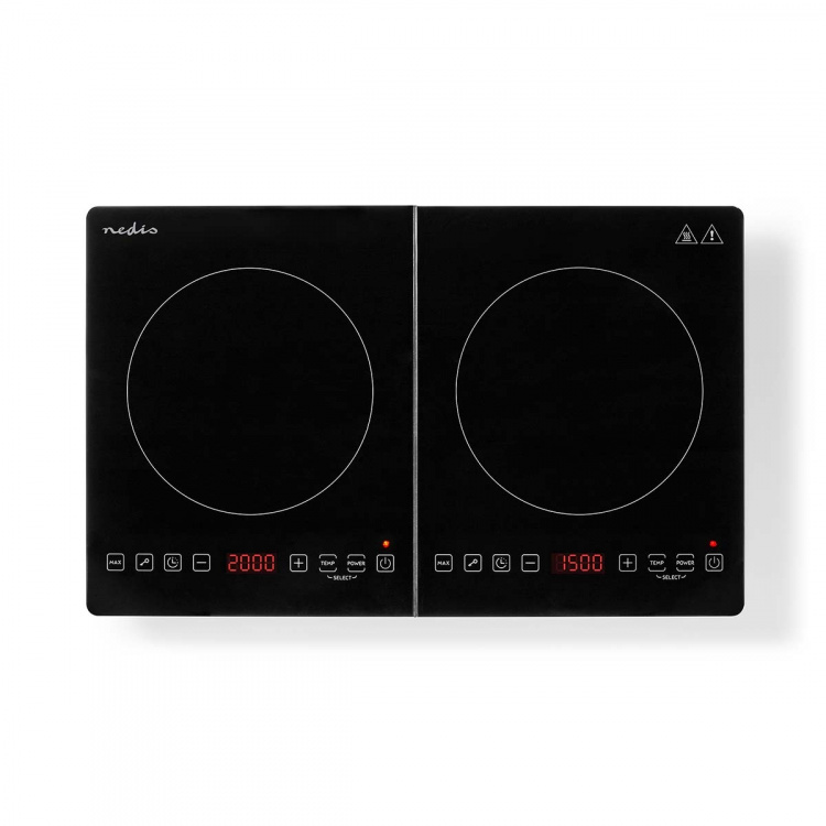 Nedis Induction Cooker | Cooking zones: 2 | 3500 W | Overheating protection | Black | Timer | Turbo action | Child lock