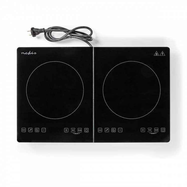 Nedis Induction Cooker | Cooking zones: 2 | 3500 W | Overheating protection | Black | Timer | Turbo action | Child lock