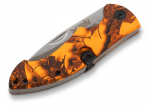 Bow opener folding knife double blade Belly Orange Camo, 6/48