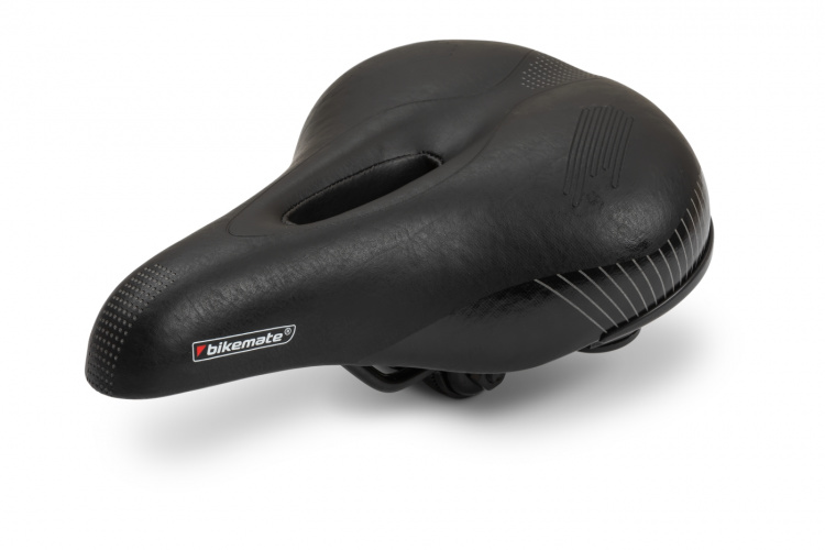 Standard saddle with pressure-relieving surface in the middle.<div style=