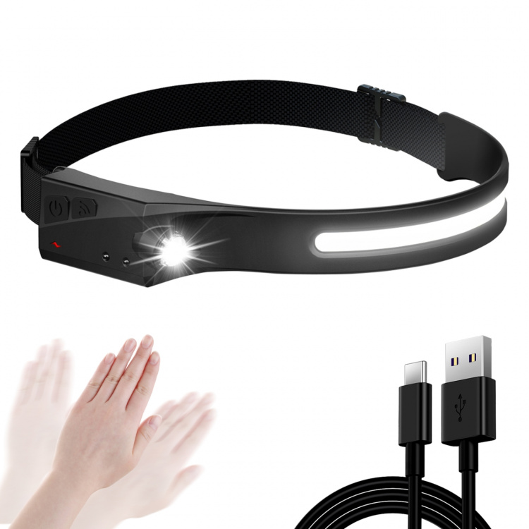 Headlamp LX200, COB+LED, USB