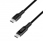 LogiLink USB-C - USB-C-kabel med display 100W 1 m Svart LogiLink USB-C - USB-C-kabel med display 100W 1 m Svart