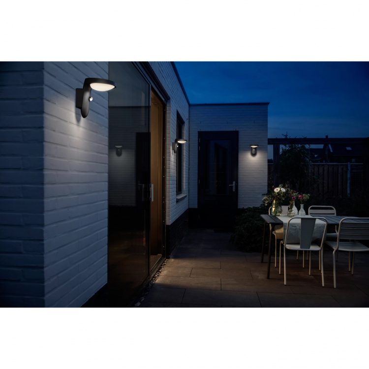 Philips Tyla Wall Light Solar Cell IR Sensor Ultra Efficient LED 255lm IP44 Anthracite