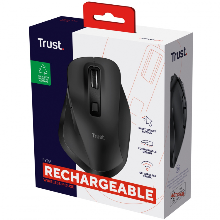 Trust Fyda Trådlös mus Eco Svart Trust Fyda Trådlös mus Eco Svart