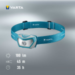 Varta Outdoor Sports H10 Pro Pannlampa 100 lm Blå Varta Outdoor Sports H10 Pro Pannlampa 100 lm Blå