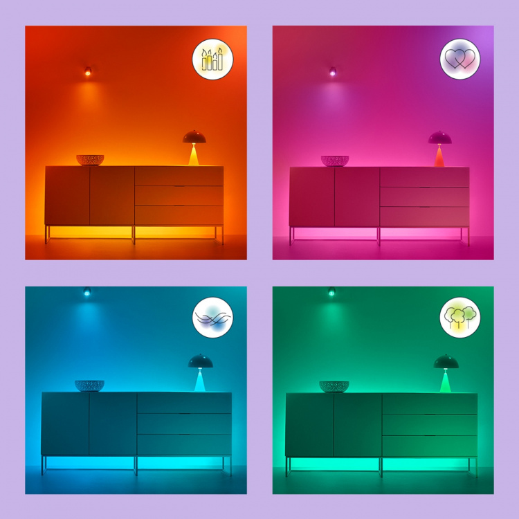 WiZ WiFi Smart LED E27 ST64 40W Filament Färg + Varm-kallvit 470lm