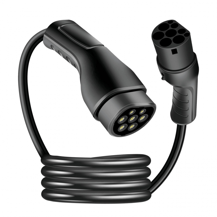 LogiLink Laddkabel Elbil Typ 2 3-fas 32A 22kW 7,5m