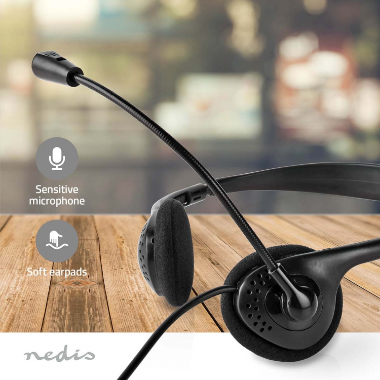 Nedis PC Headset | On-Ear | Stereo | USB Type-A / USB Type-C™ | Fold-Away Microphone | Black Nedis PC Headset | On-Ear | Stereo | USB Type-A / USB Type-C™ | Fold-Away Microphone | Black