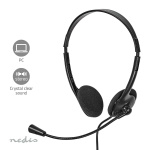 Nedis PC Headset | On-Ear | Stereo | USB Type-A / USB Type-C™ | Fold-Away Microphone | Black Nedis PC Headset | On-Ear | Stereo | USB Type-A / USB Type-C™ | Fold-Away Microphone | Black