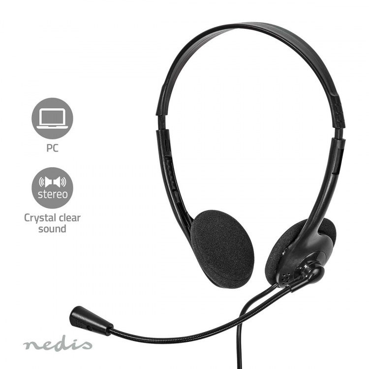 Nedis PC Headset | On-Ear | Stereo | USB Type-A / USB Type-C™ | Fold-Away Microphone | Black Nedis PC Headset | On-Ear | Stereo | USB Type-A / USB Type-C™ | Fold-Away Microphone | Black