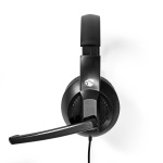 Nedis PC Headset | Over-Ear | Stereo | USB Type-A / USB Type-C™ | Fold-Away Microphone | Black