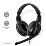 Nedis PC Headset | Over-Ear | Stereo | USB Type-A / USB Type-C™ | Fold-Away Microphone | Black