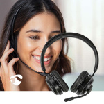 Nedis PC Headset | On-Ear | Stereo | Bluetooth | Fold-Away Microphone | Black Nedis PC Headset | On-Ear | Stereo | Bluetooth | Fold-Away Microphone | Black