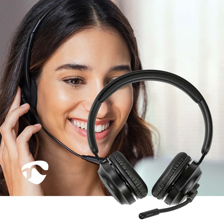 Nedis PC Headset | On-Ear | Stereo | Bluetooth | Fold-Away Microphone | Black Nedis PC Headset | On-Ear | Stereo | Bluetooth | Fold-Away Microphone | Black