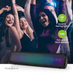 Nedis Bluetooth® Speaker | Battery play time: 6 hrs | Table Design | 18 W | Stereo | Built-in microphone | Linkable | Black