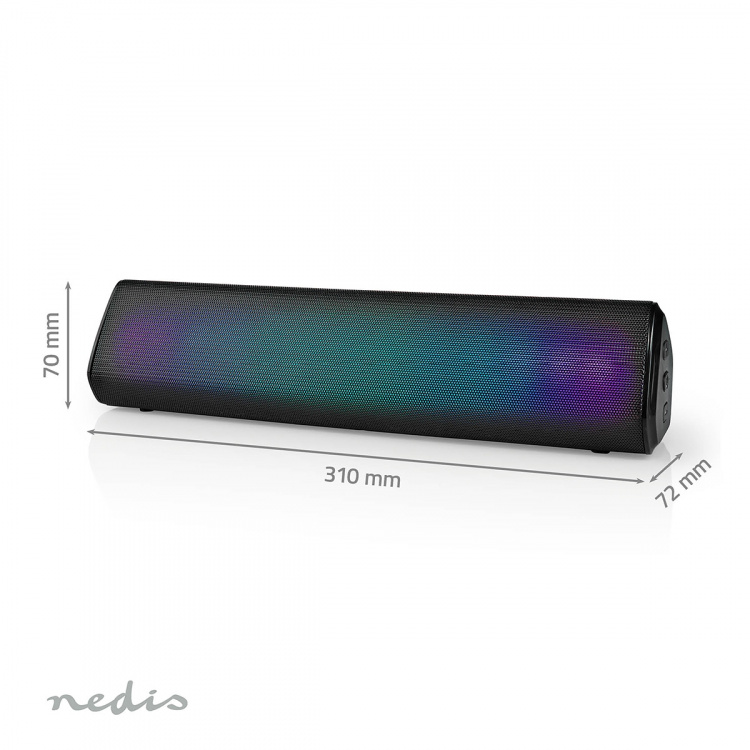 Nedis Bluetooth® Speaker | Battery play time: 6 hrs | Table Design | 18 W | Stereo | Built-in microphone | Linkable | Black