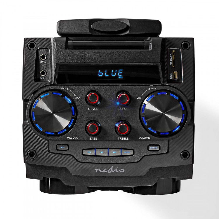 Nedis Bluetooth® Party Speaker | Battery play time: 6.5 hrs | 120 W | Carrying handle | Party lights | Equalizer | Black